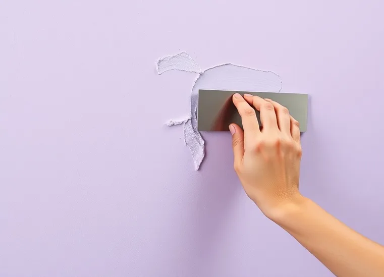 Application d'un enduit décoratif à la lisseuse sur un mur